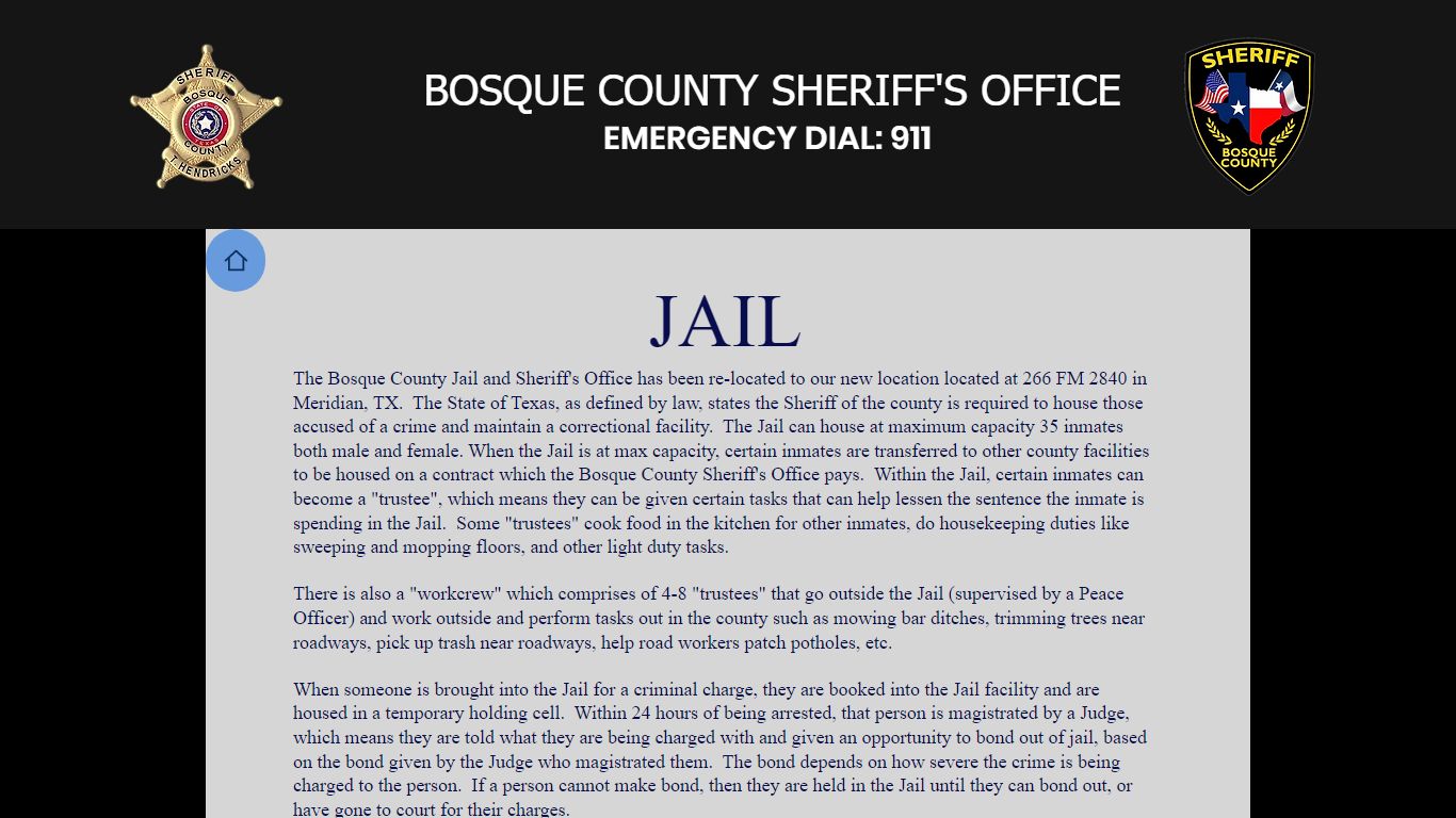 Jail | bosquecountysheriff